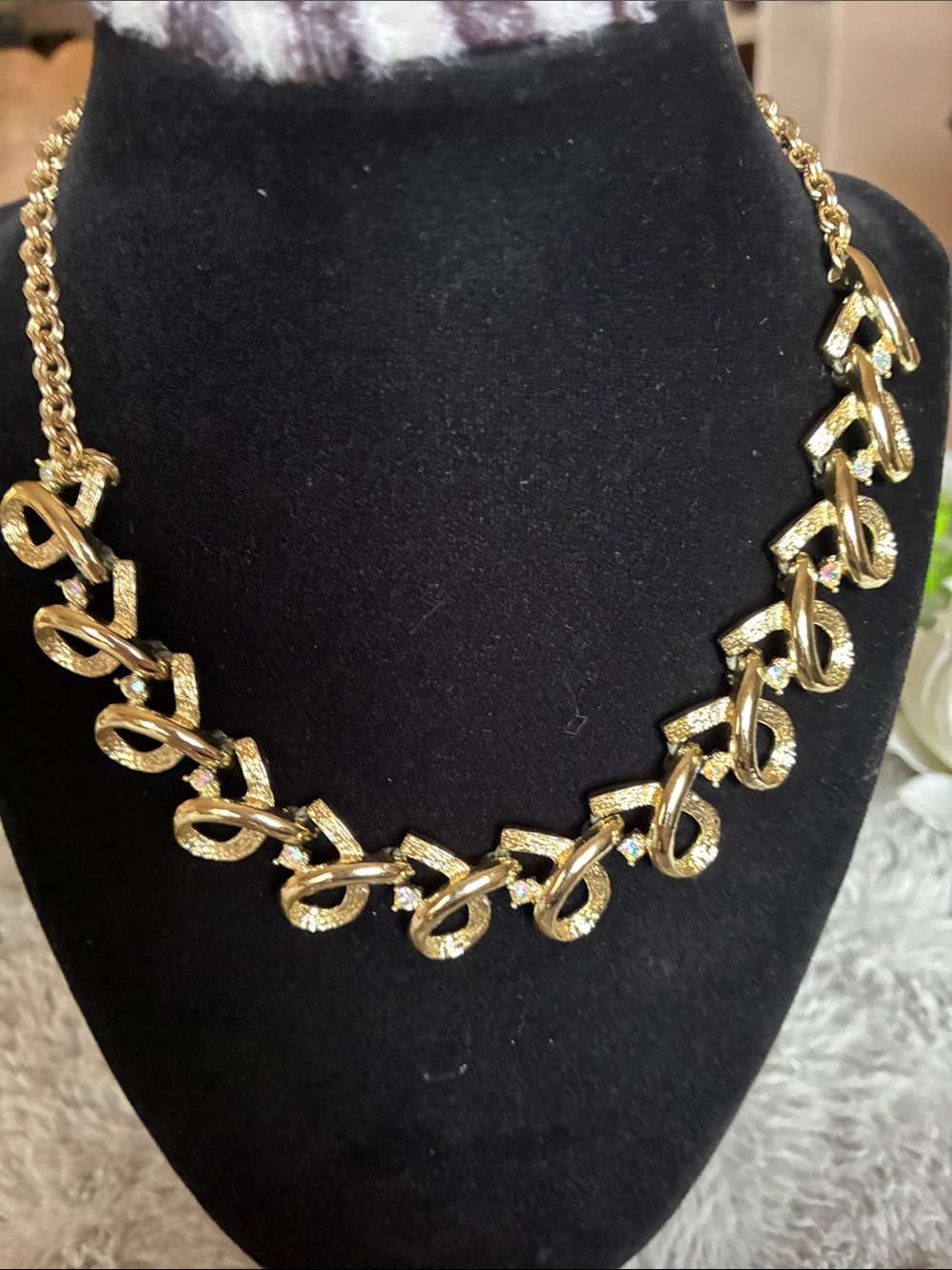 Napier Gold-Tone Twisted Loop Necklace with Sparkling Accents